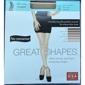 No Nonsense Women's Great Shapes All-Over Shaper Tights Size C Beige Mist Light